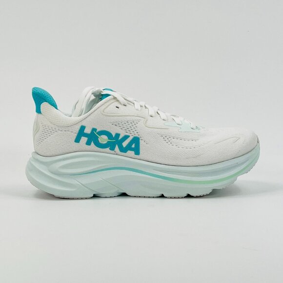 Hoka Shoes - Hoka Women's Clifton 10 WIDE 'White Cielo Blue' 1162050-WTCL size 7.5